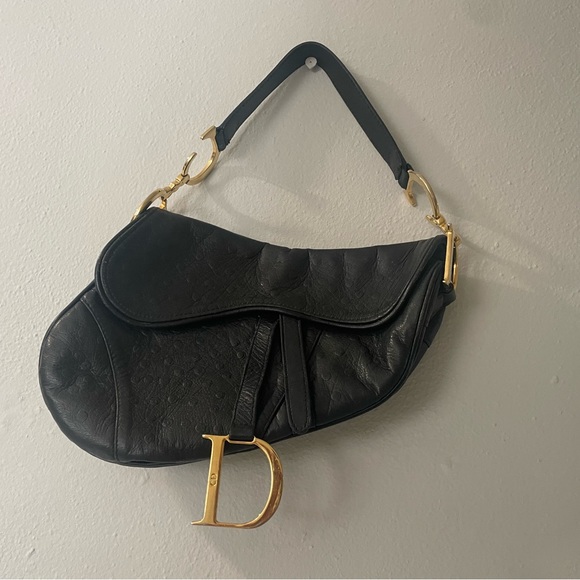 CHRISTIAN DIOR Vintage Ostrich Saddle Bag - Picture 1 of 15